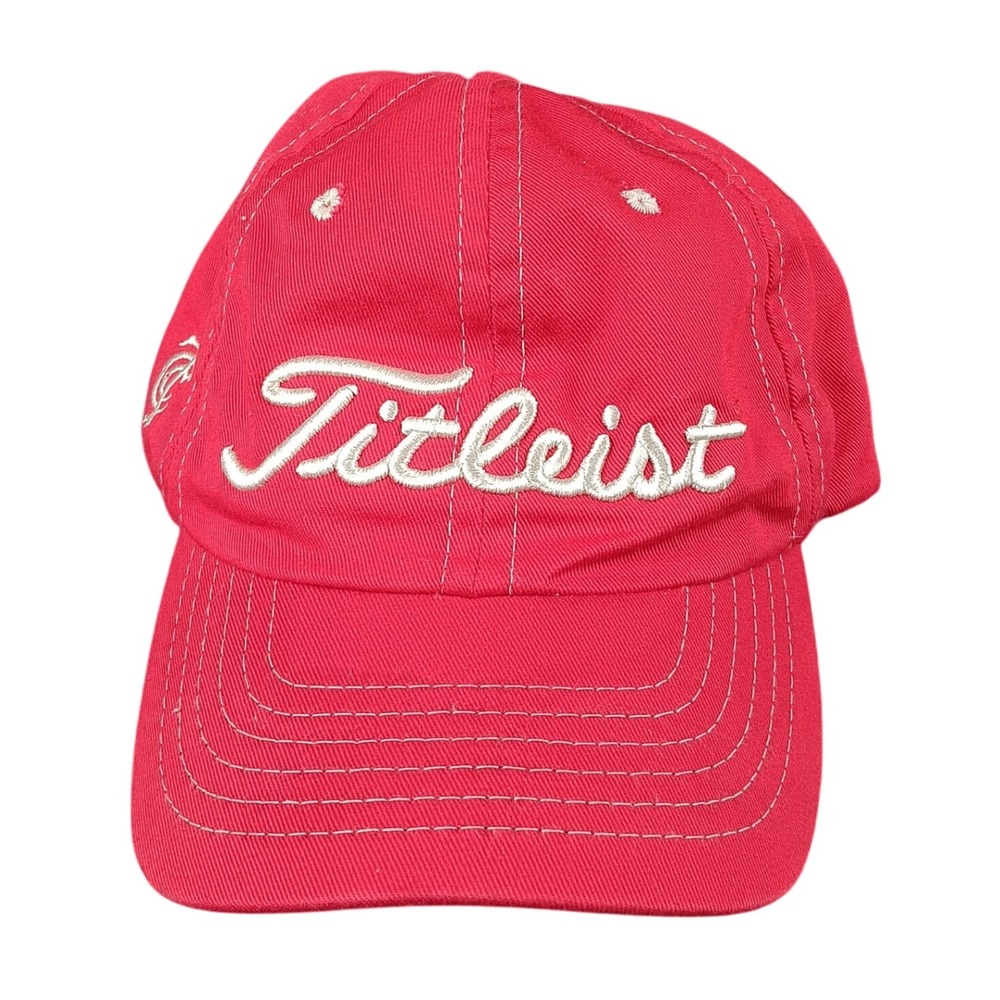 Titleist Golf Hat Cap Red Adjustable Embroidered Logo Mens‎